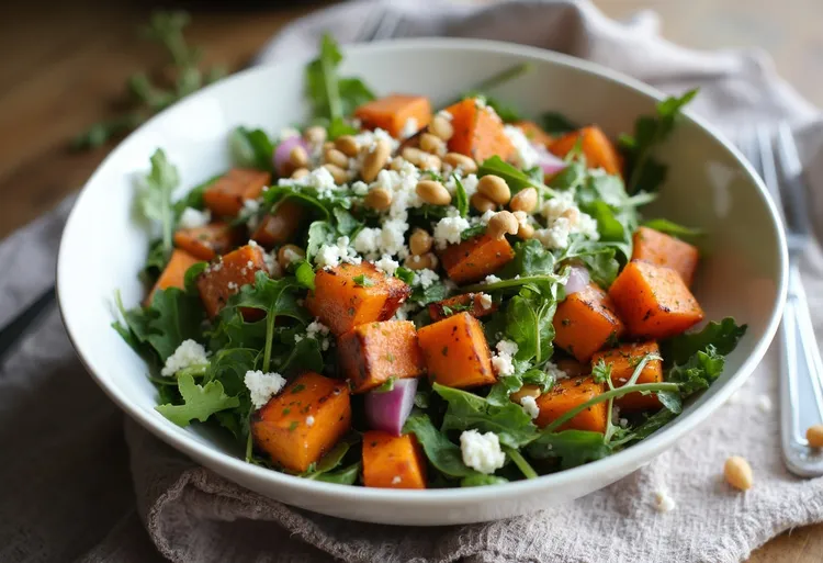 Sweet potato and rocket with balsamic glaze