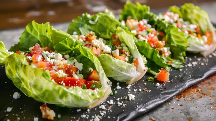 Turkey ham, cheese and avocado lettuce wraps