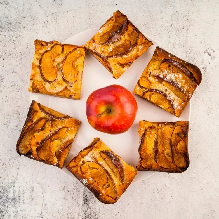 Upside-down apple french toast