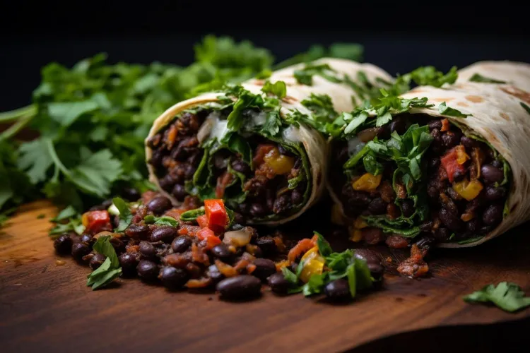Vegan black bean wrap