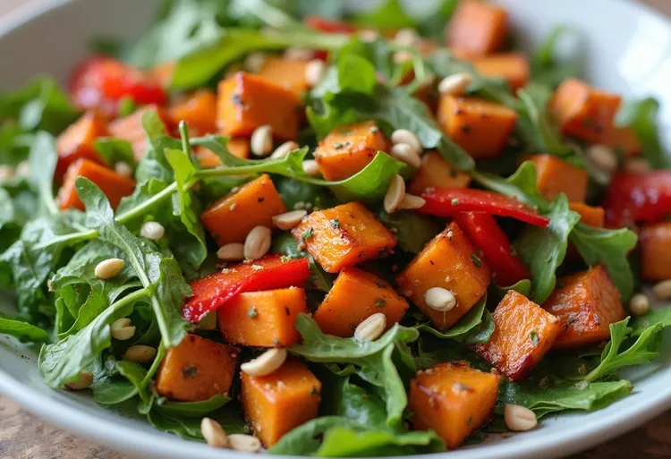 Warm roasted vegetable salad