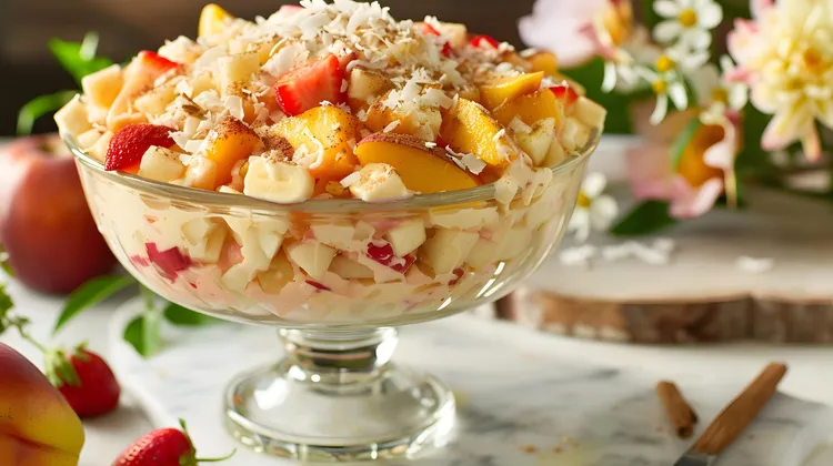 Warm summer fruit salad