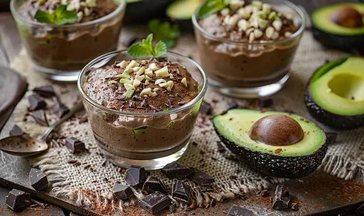 Chocolate avocado pudding