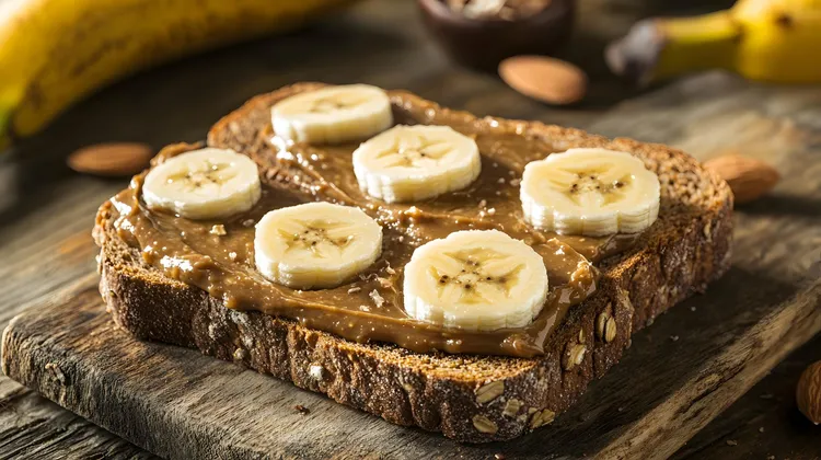 Almond butter banana toast