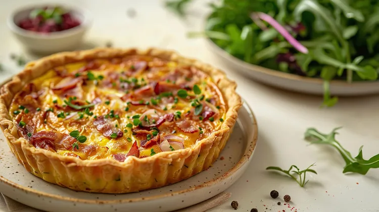 Almond-crusted keto quiche