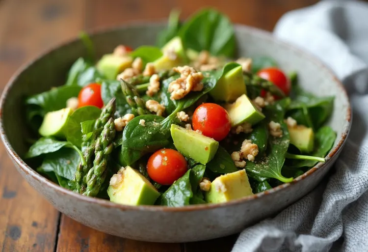 Asparagus, avocado and cherry tomato salad