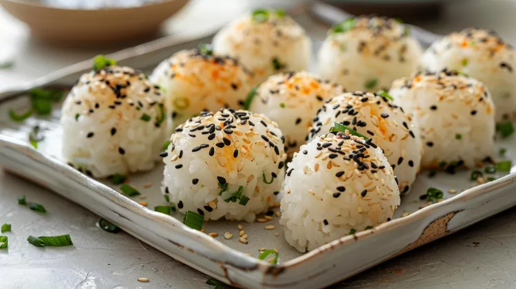 Avocado and sesame rice balls