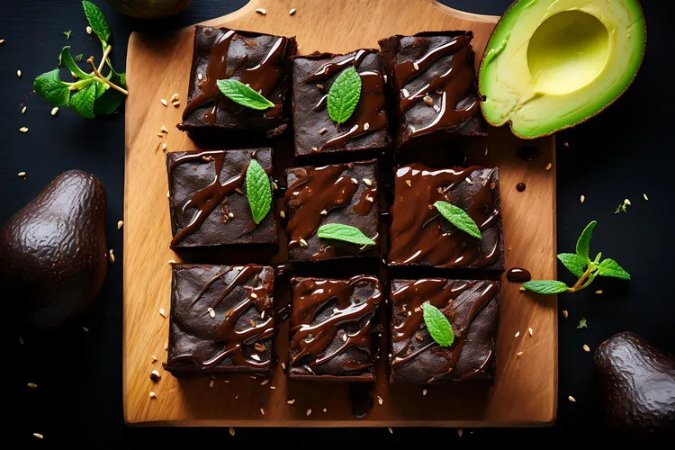 Avocado brownies with avocado frosting