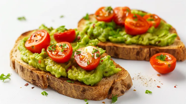 Avocado toast with lemon and olive oil