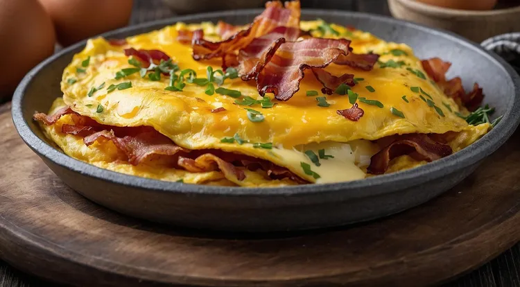 Bacon omelette sandwich