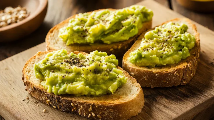 Balsamic avocado toast with olive oil
