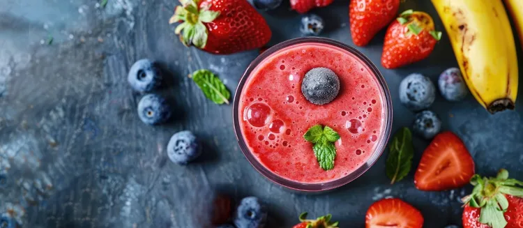 Banana, grape and berry smoothie