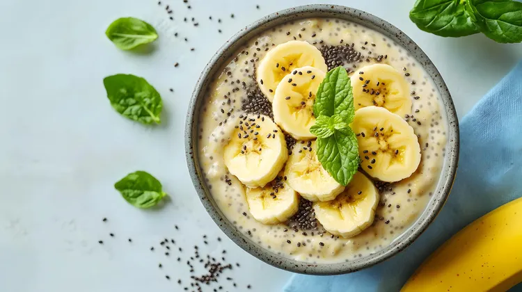 Banana peanut butter chia pudding