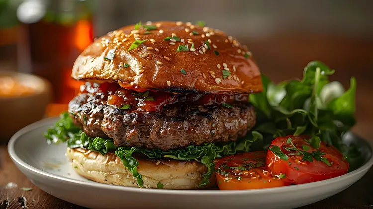 Beef and bulgur burger