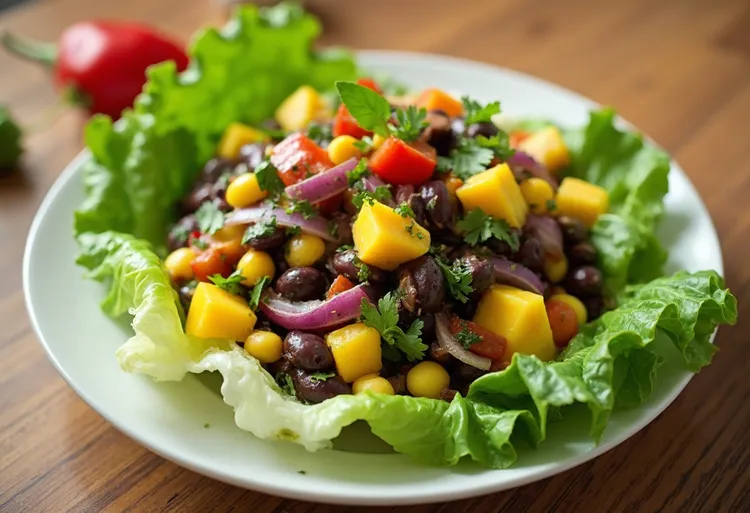 Mango black bean salad with corn