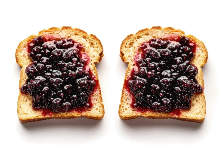 Blackberry almond butter chia seed sandwich