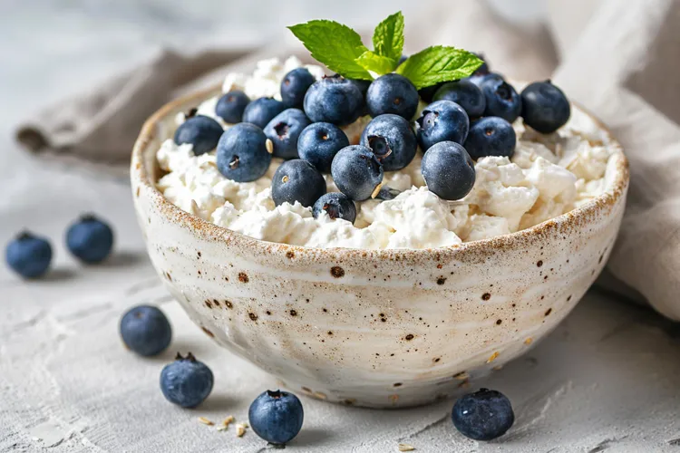 Blueberry chia cottage cheese delight