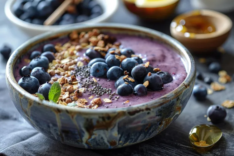 Blueberry chia seed pudding