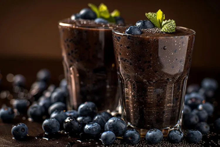 Blueberry chocolate smoothie