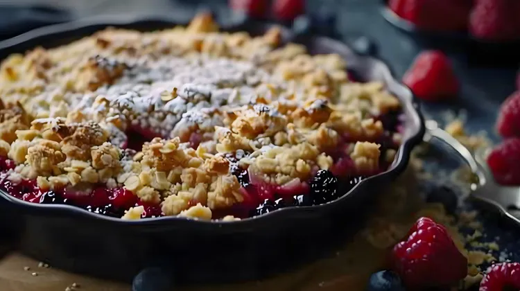 Breakfast berry cobbler