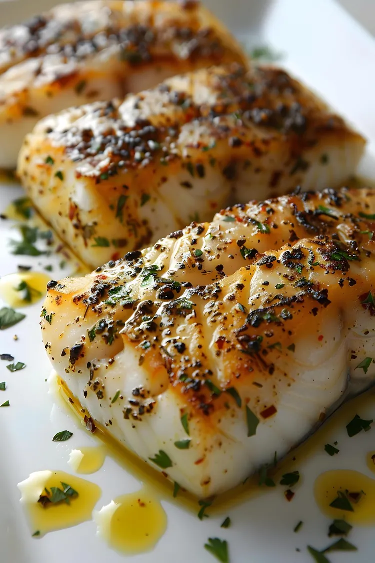 Broiled sesame cod