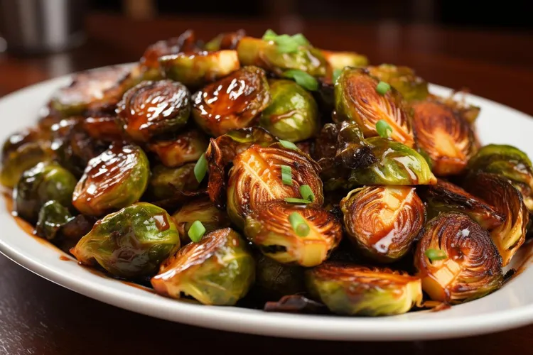 Brown butter sautéed brussels sprouts with lemon juice