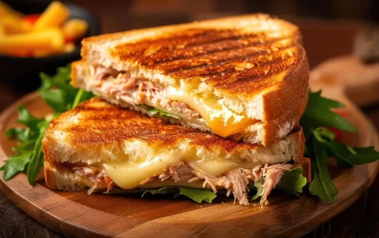 Buffalo chicken grilled cheese sandwich