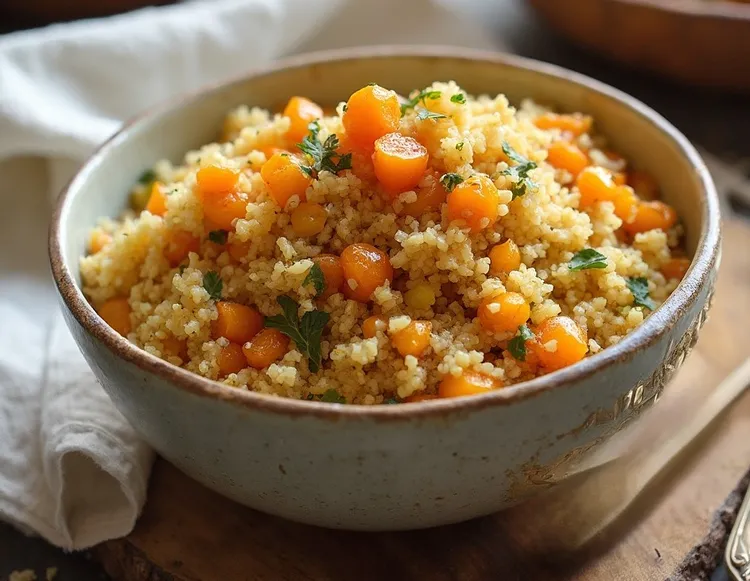Bulgur pilaf with dried apricots