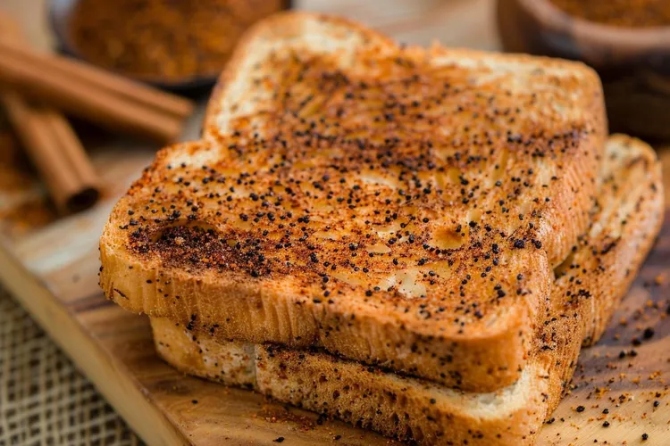 Cinnamon-buttered multi-grain toast
