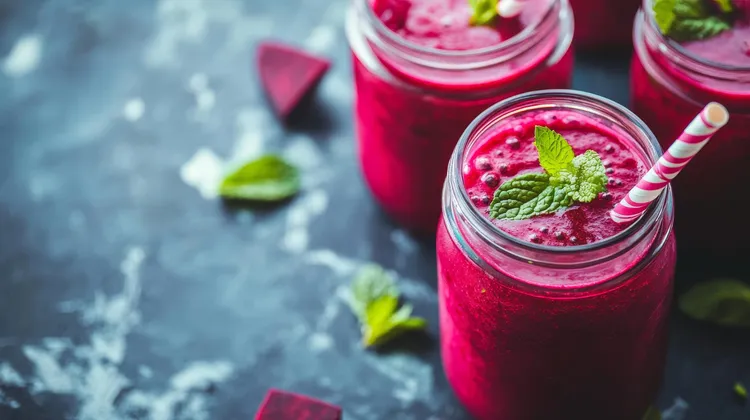 Carrot beet juice with ginger and lemon