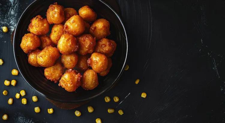 Bacon and corn puffs