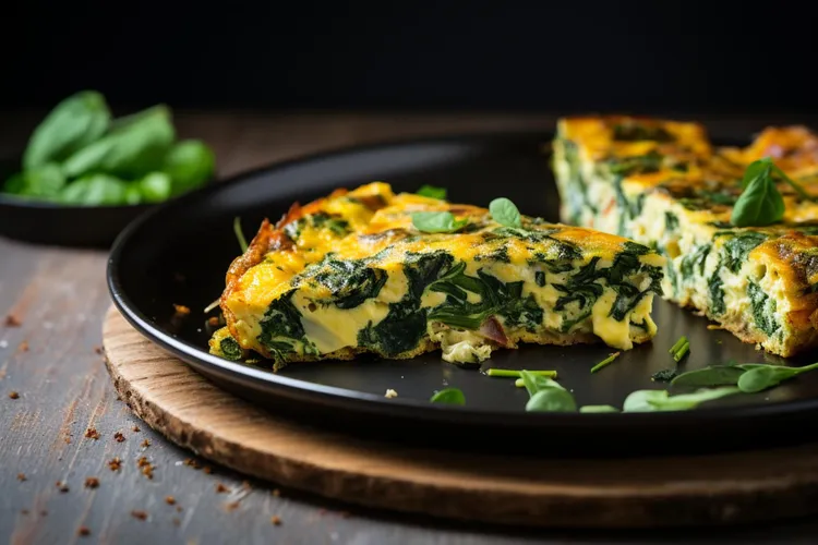 Spinach, potato and leek frittata