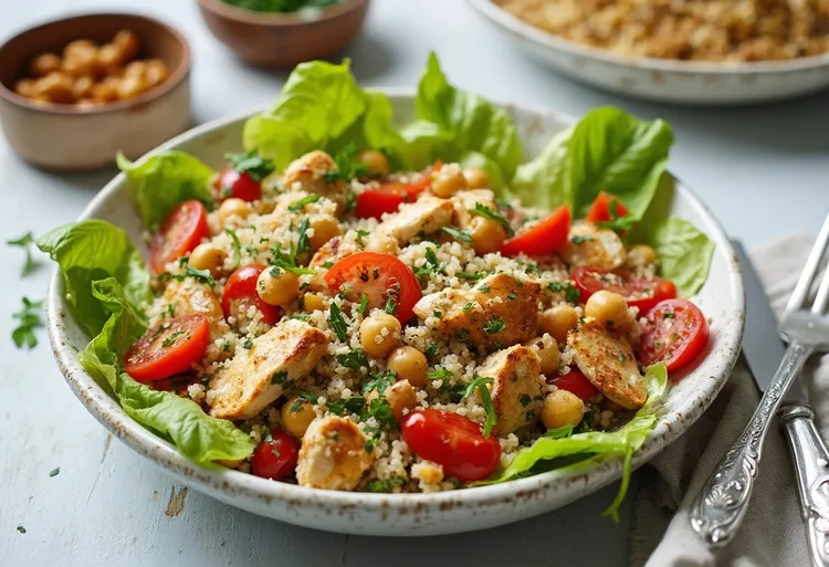 Chicken and chickpea tabouli salad