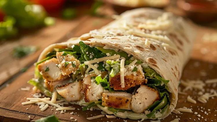 Chicken bacon ranch wraps with lettuce and cheddar cheese