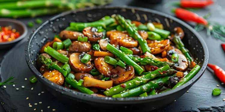 Chicken, lemon and asparagus stir-fry