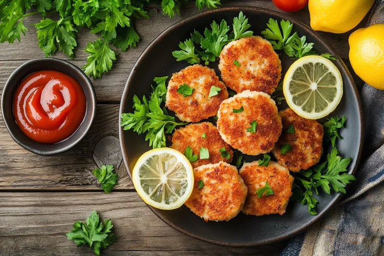 Homemade chicken sausage patties with fennel and chives