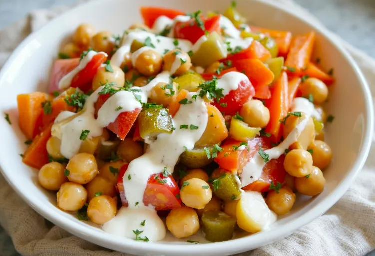 Chickpea and veggie salad