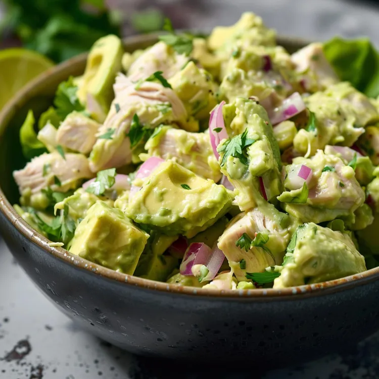 Avocado, bacon & chicken salad