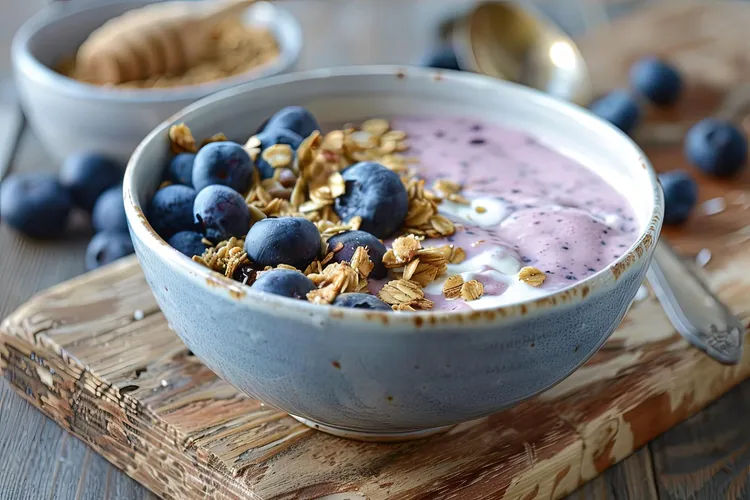 Blueberry chia seed overnight oatmeal