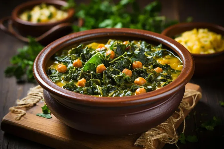Cashew kale & chickpea stew