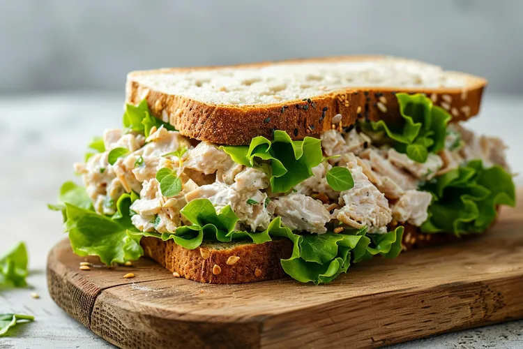 Chicken salad sandwich with multi-grain bread