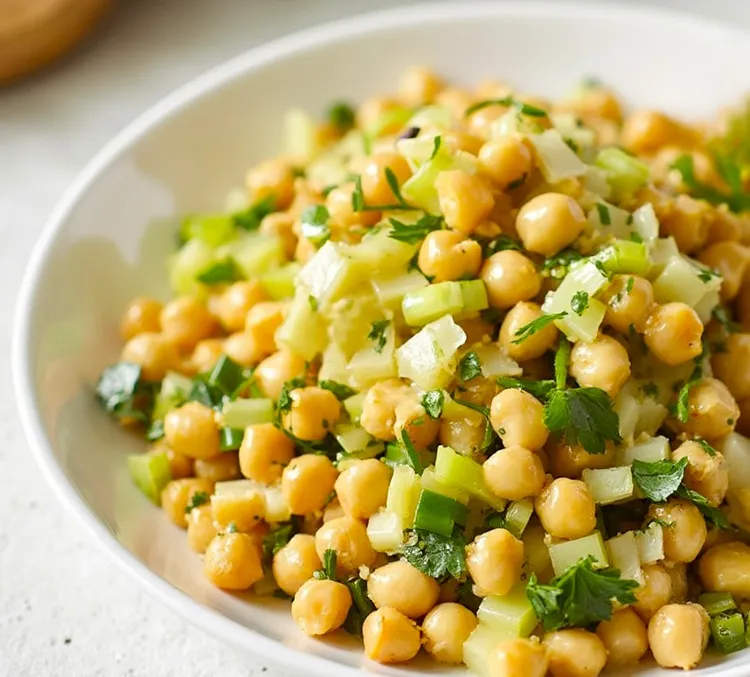 Chickpea celery salad with pickles