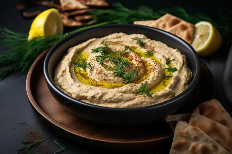 Garlic herb hummus