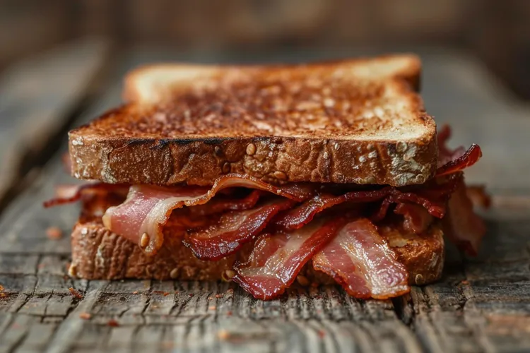 Peanut butter bacon sandwich