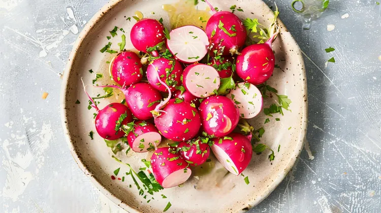 Radishes with tarragon beurre blanc