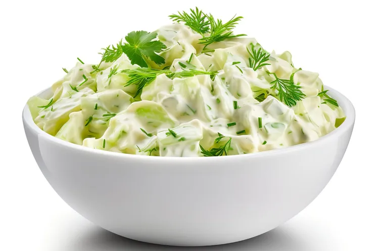 Cucumbers and egg salad