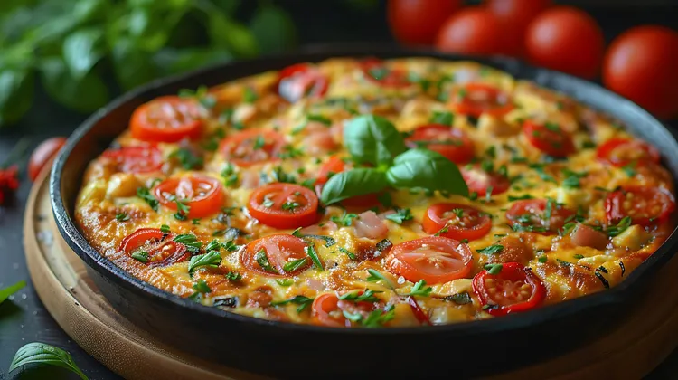Easy bacon and leek frittata