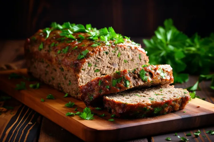 Chicken meatloaf with white wine and vegetables