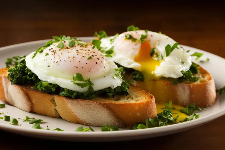 Lemon-kale egg sandwich with parmesan