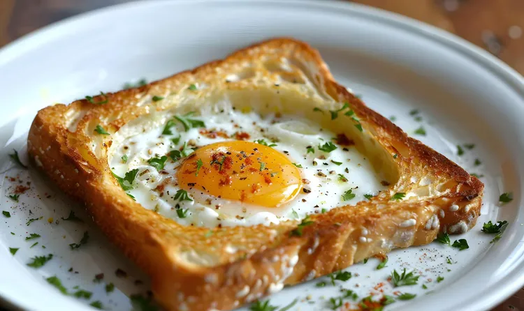 Egg nests with multi-grain bread